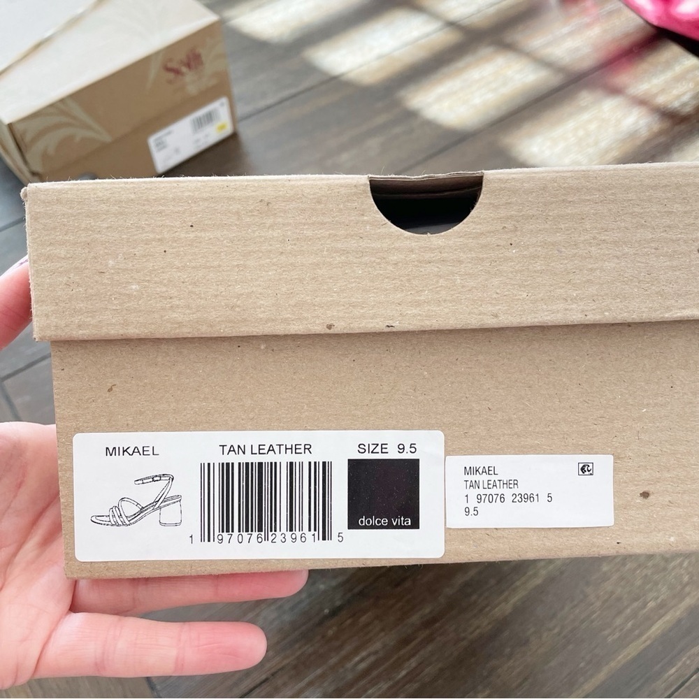 Dolce Vita Mikael Block Heel Sandals in Tan Leather Women’s Size 9.5 New in Box - Picture 8 of 8